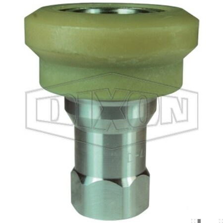 Dixon DQC H Industrial Interchange Food Grade Flanged Coupler, 1/2-14 Nominal, Female NPTF, 303 Stainless D-4HF4-S-FNS